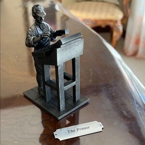 The Franklin Mint The Printer Fine Pewter Figurine 1974.